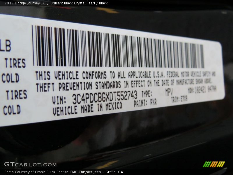 Brilliant Black Crystal Pearl / Black 2013 Dodge Journey SXT