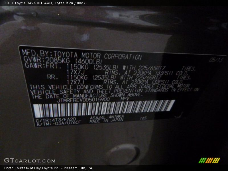 Pyrite Mica / Black 2013 Toyota RAV4 XLE AWD