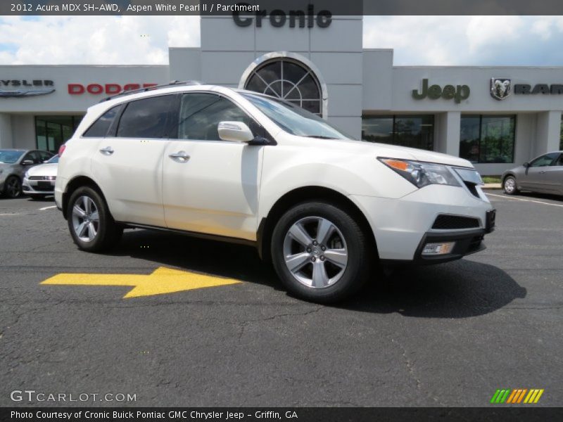 Aspen White Pearl II / Parchment 2012 Acura MDX SH-AWD