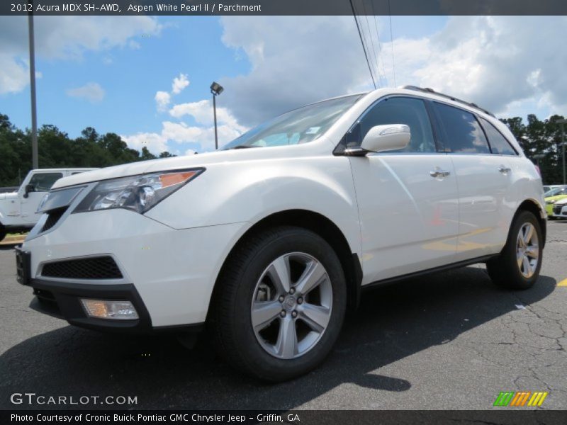 Aspen White Pearl II / Parchment 2012 Acura MDX SH-AWD