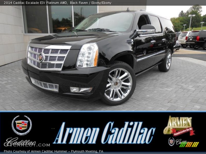 Black Raven / Ebony/Ebony 2014 Cadillac Escalade ESV Platinum AWD