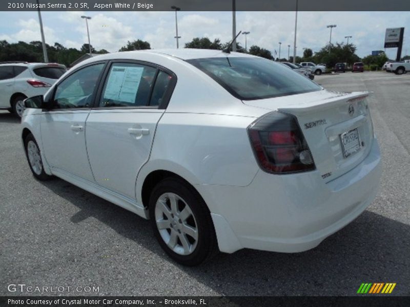 Aspen White / Beige 2010 Nissan Sentra 2.0 SR