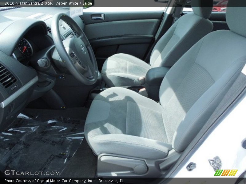 Aspen White / Beige 2010 Nissan Sentra 2.0 SR