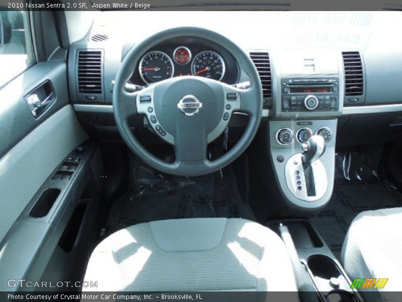 Aspen White / Beige 2010 Nissan Sentra 2.0 SR
