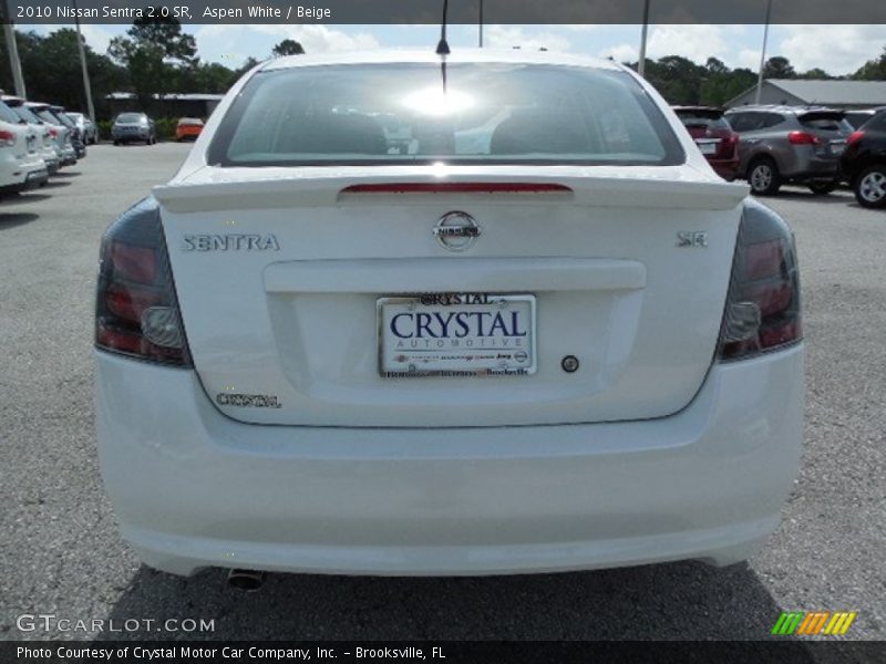 Aspen White / Beige 2010 Nissan Sentra 2.0 SR