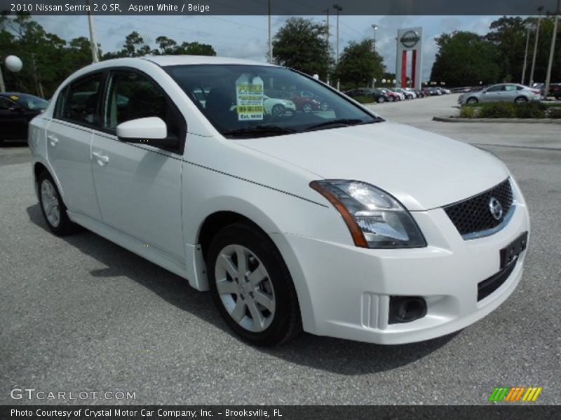 Aspen White / Beige 2010 Nissan Sentra 2.0 SR