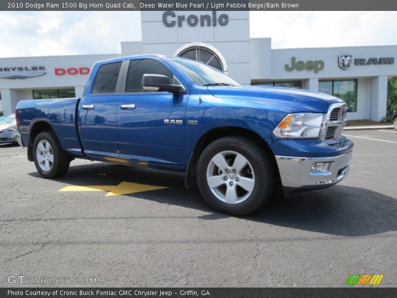 Deep Water Blue Pearl / Light Pebble Beige/Bark Brown 2010 Dodge Ram 1500 Big Horn Quad Cab