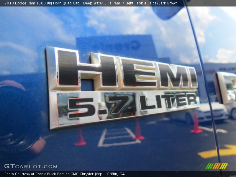 Deep Water Blue Pearl / Light Pebble Beige/Bark Brown 2010 Dodge Ram 1500 Big Horn Quad Cab