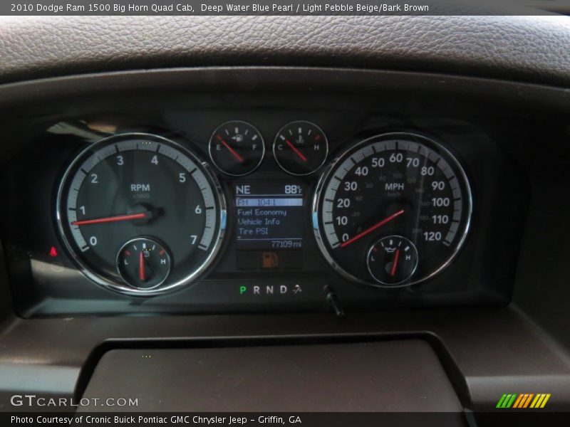 Deep Water Blue Pearl / Light Pebble Beige/Bark Brown 2010 Dodge Ram 1500 Big Horn Quad Cab