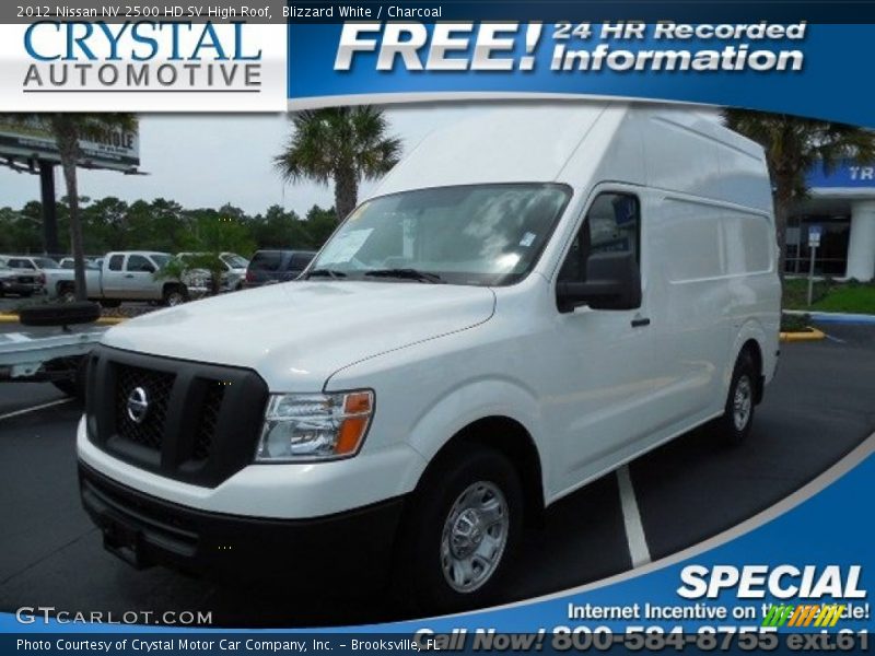 Blizzard White / Charcoal 2012 Nissan NV 2500 HD SV High Roof