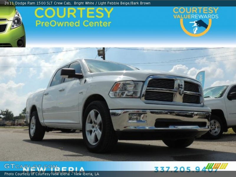 Bright White / Light Pebble Beige/Bark Brown 2011 Dodge Ram 1500 SLT Crew Cab