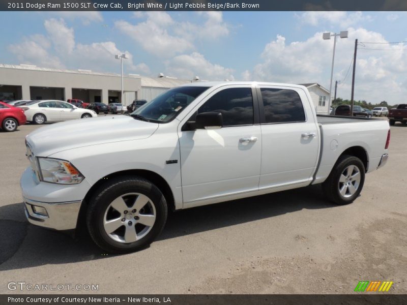 Bright White / Light Pebble Beige/Bark Brown 2011 Dodge Ram 1500 SLT Crew Cab