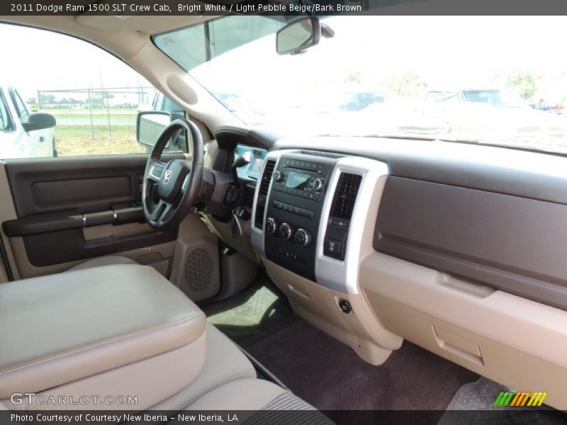Bright White / Light Pebble Beige/Bark Brown 2011 Dodge Ram 1500 SLT Crew Cab