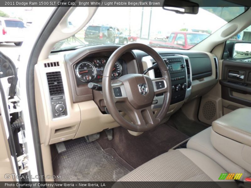 Bright White / Light Pebble Beige/Bark Brown 2011 Dodge Ram 1500 SLT Crew Cab