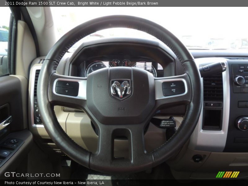 Bright White / Light Pebble Beige/Bark Brown 2011 Dodge Ram 1500 SLT Crew Cab