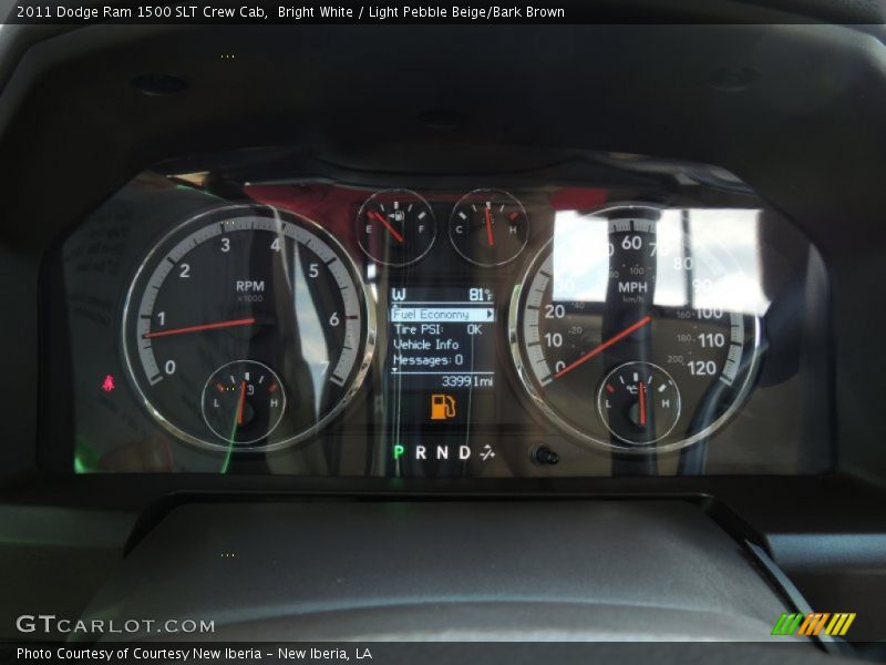 Bright White / Light Pebble Beige/Bark Brown 2011 Dodge Ram 1500 SLT Crew Cab