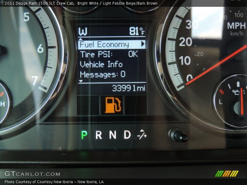 Bright White / Light Pebble Beige/Bark Brown 2011 Dodge Ram 1500 SLT Crew Cab