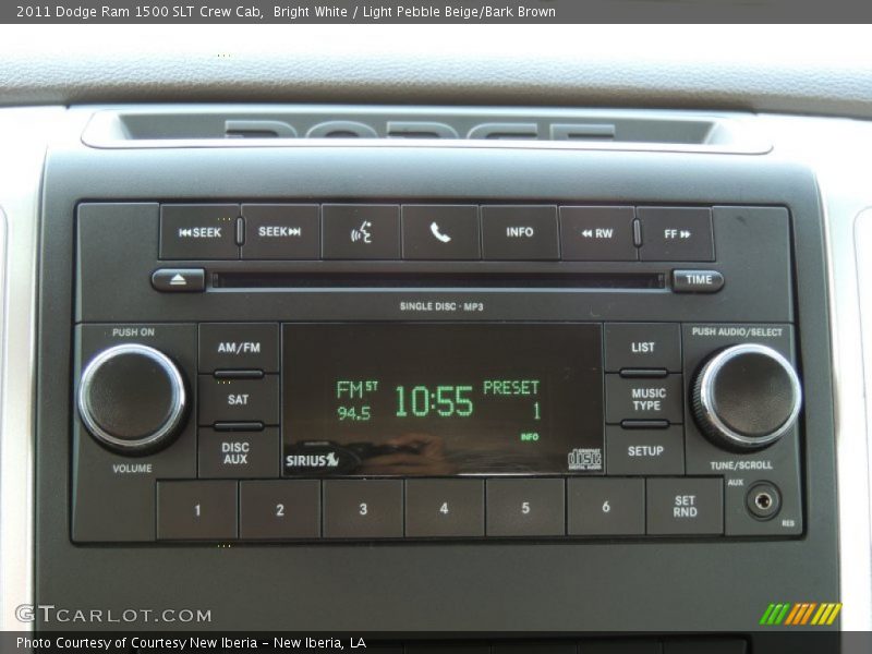 Bright White / Light Pebble Beige/Bark Brown 2011 Dodge Ram 1500 SLT Crew Cab