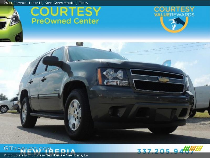 Steel Green Metallic / Ebony 2011 Chevrolet Tahoe LS