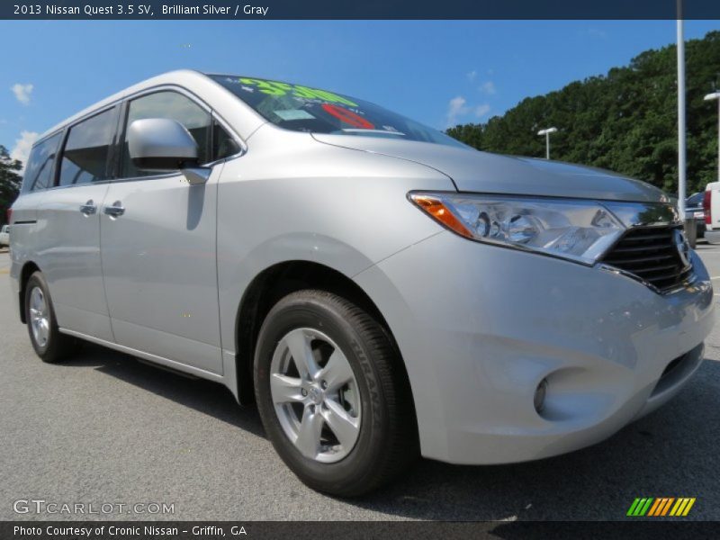 Brilliant Silver / Gray 2013 Nissan Quest 3.5 SV
