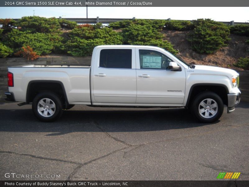 White Diamond Tricoat / Cocoa/Dune 2014 GMC Sierra 1500 SLE Crew Cab 4x4