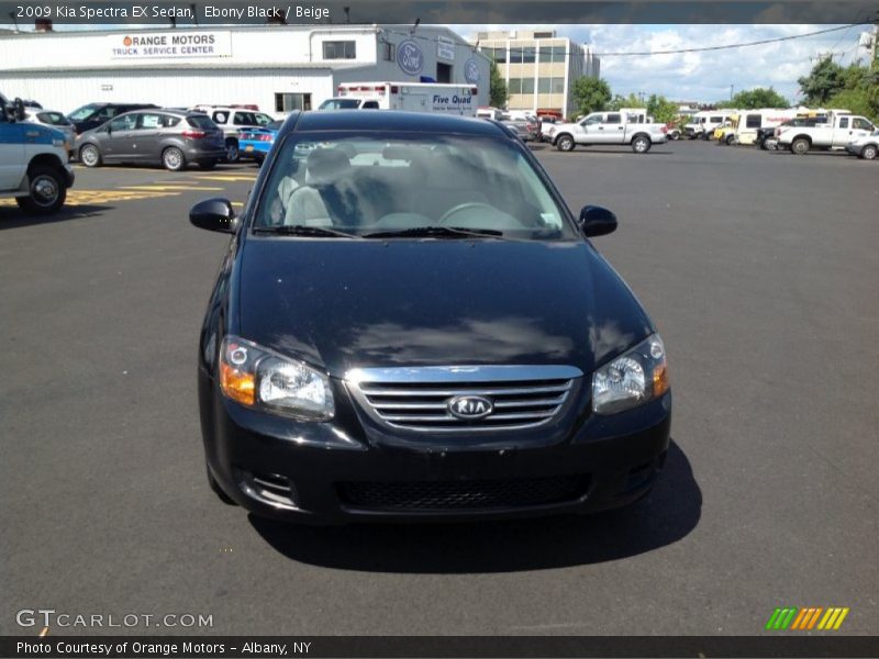 Ebony Black / Beige 2009 Kia Spectra EX Sedan