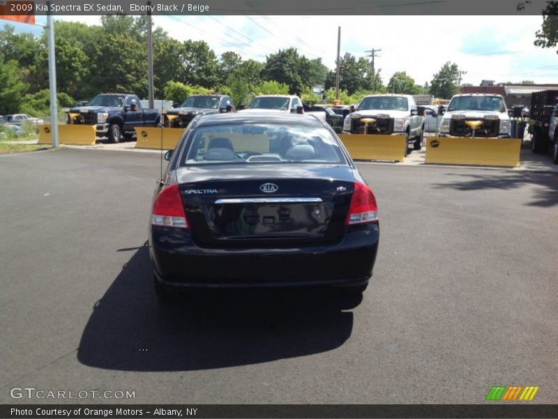 Ebony Black / Beige 2009 Kia Spectra EX Sedan