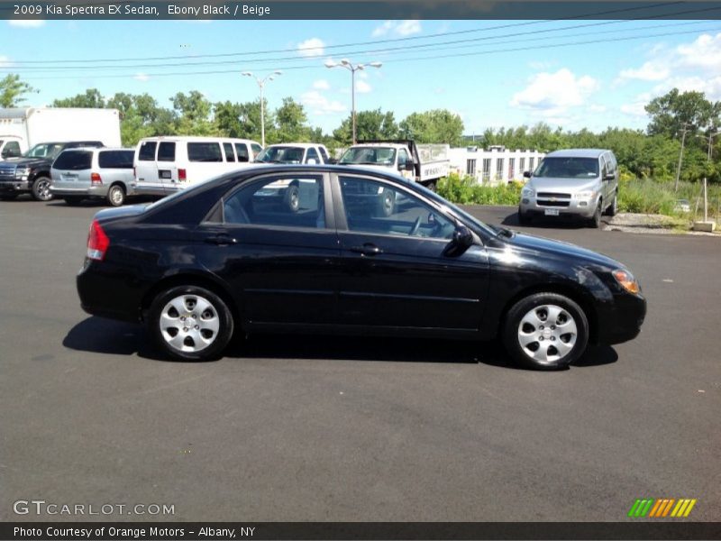 Ebony Black / Beige 2009 Kia Spectra EX Sedan