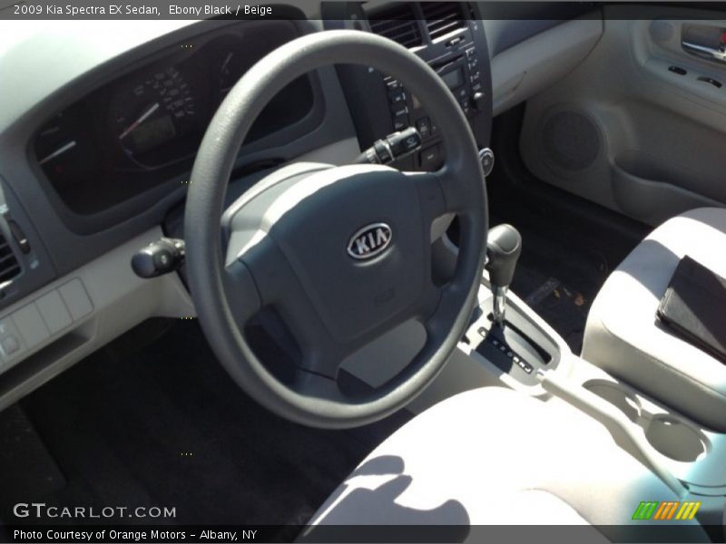 Ebony Black / Beige 2009 Kia Spectra EX Sedan