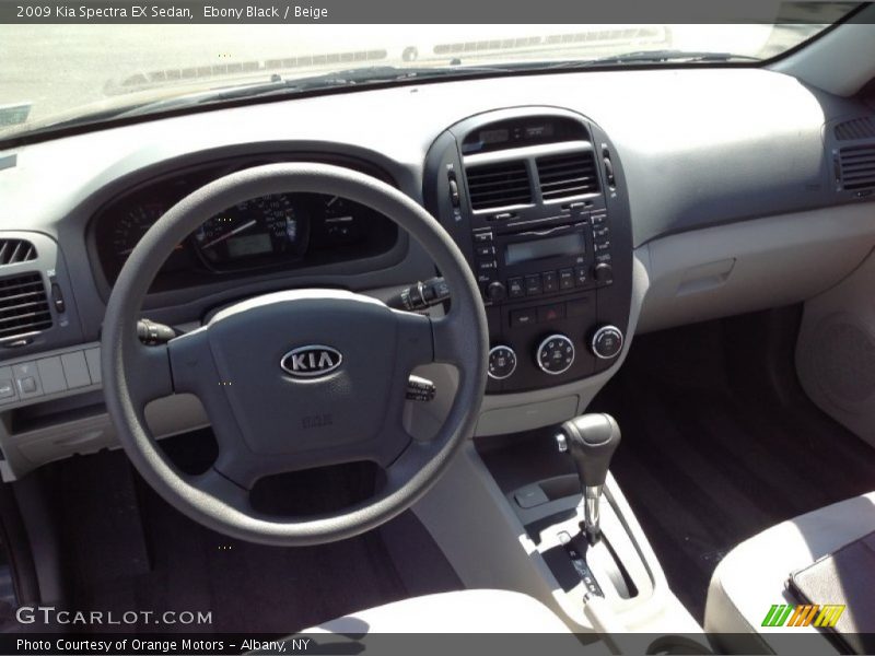 Ebony Black / Beige 2009 Kia Spectra EX Sedan