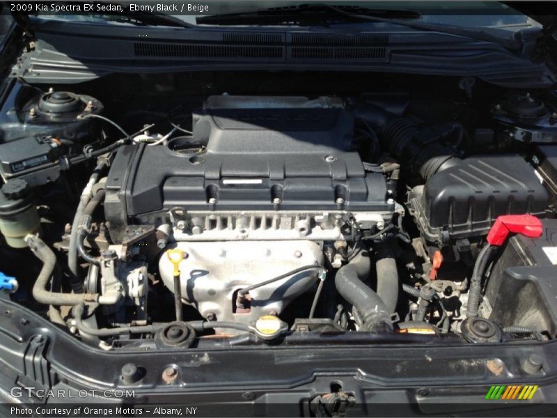 Ebony Black / Beige 2009 Kia Spectra EX Sedan