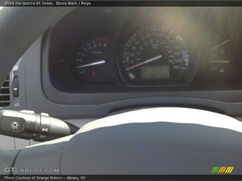 Ebony Black / Beige 2009 Kia Spectra EX Sedan