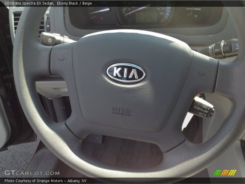 Ebony Black / Beige 2009 Kia Spectra EX Sedan