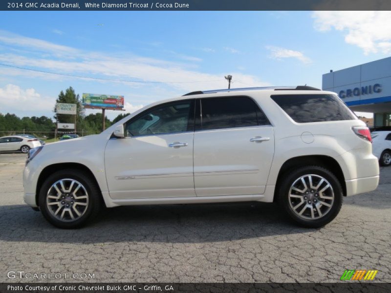 White Diamond Tricoat / Cocoa Dune 2014 GMC Acadia Denali