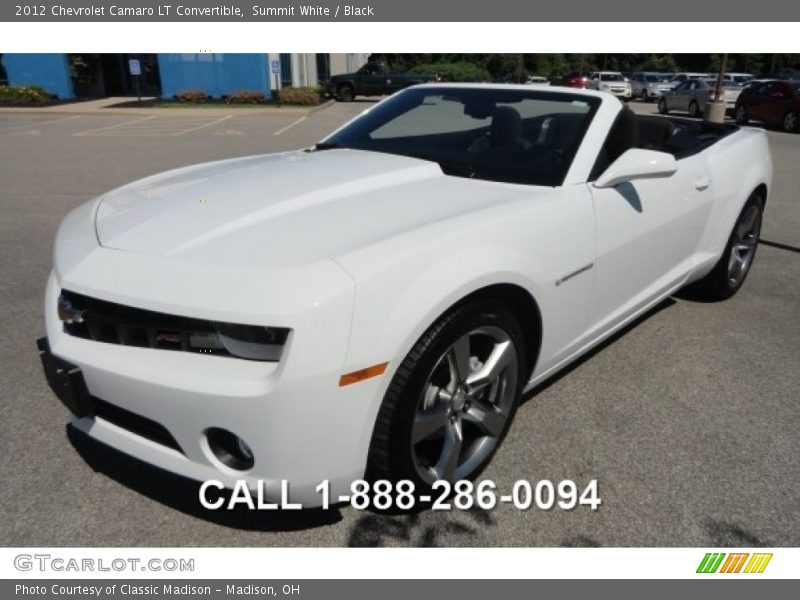 Summit White / Black 2012 Chevrolet Camaro LT Convertible