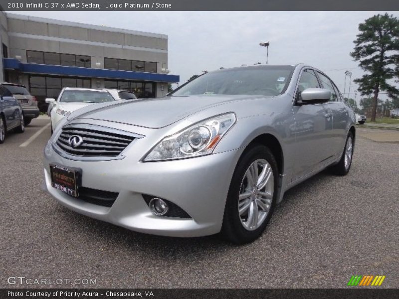 Liquid Platinum / Stone 2010 Infiniti G 37 x AWD Sedan