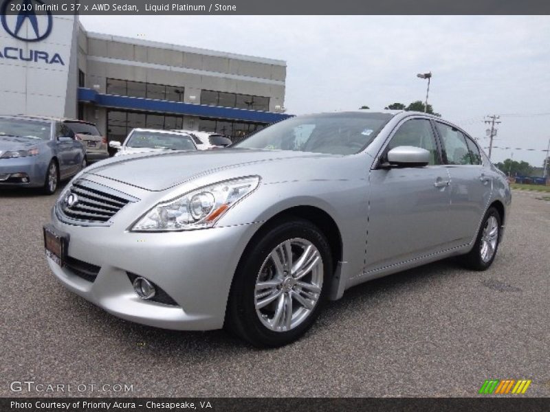 Liquid Platinum / Stone 2010 Infiniti G 37 x AWD Sedan