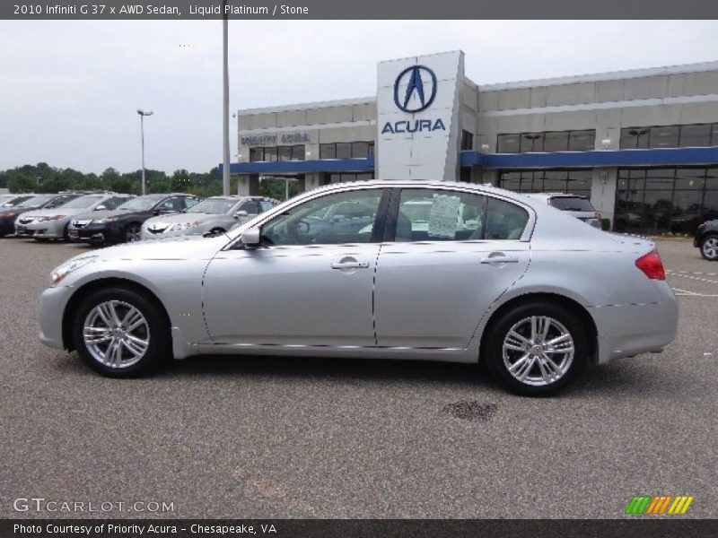 Liquid Platinum / Stone 2010 Infiniti G 37 x AWD Sedan