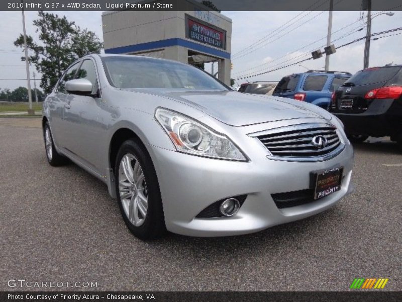 Liquid Platinum / Stone 2010 Infiniti G 37 x AWD Sedan