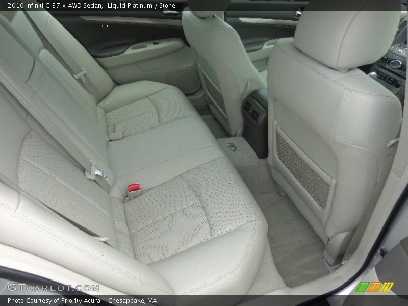 Rear Seat of 2010 G 37 x AWD Sedan