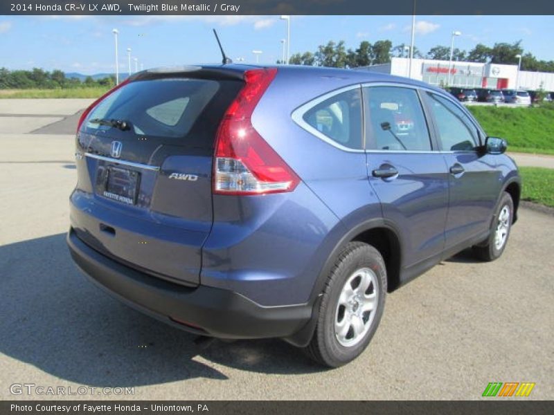 Twilight Blue Metallic / Gray 2014 Honda CR-V LX AWD