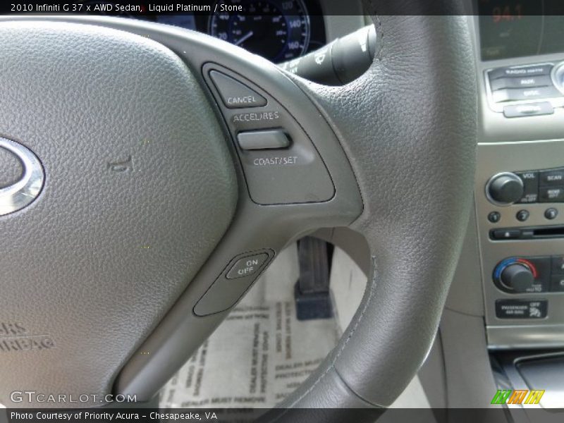 Controls of 2010 G 37 x AWD Sedan