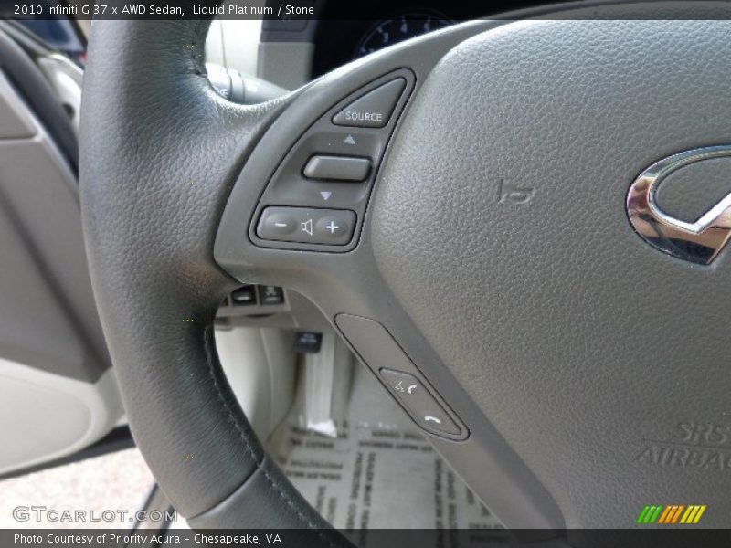 Controls of 2010 G 37 x AWD Sedan