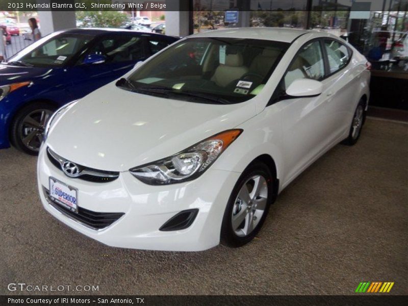 Shimmering White / Beige 2013 Hyundai Elantra GLS