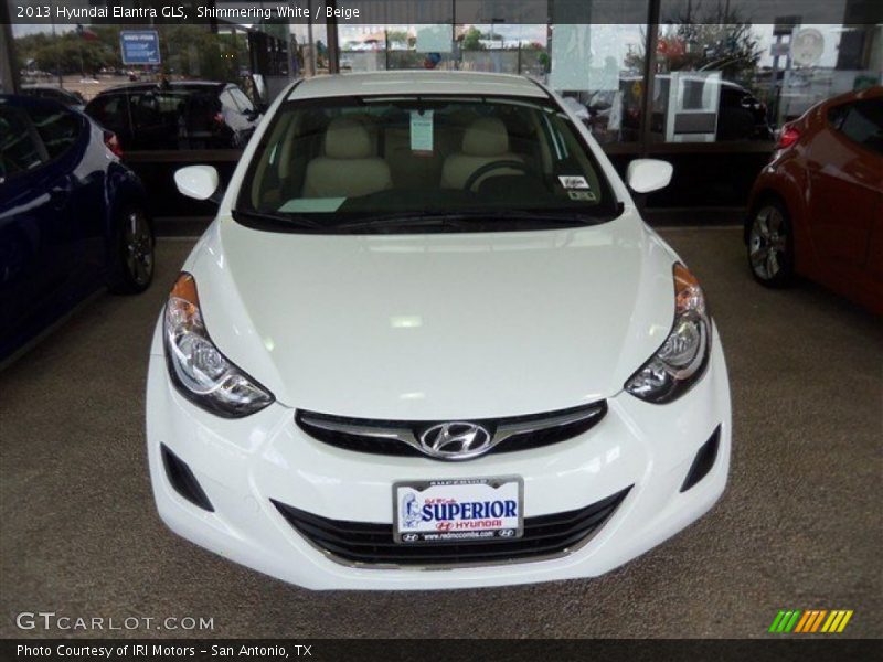 Shimmering White / Beige 2013 Hyundai Elantra GLS