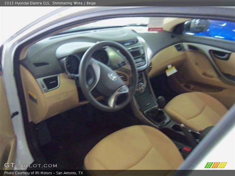 Shimmering White / Beige 2013 Hyundai Elantra GLS