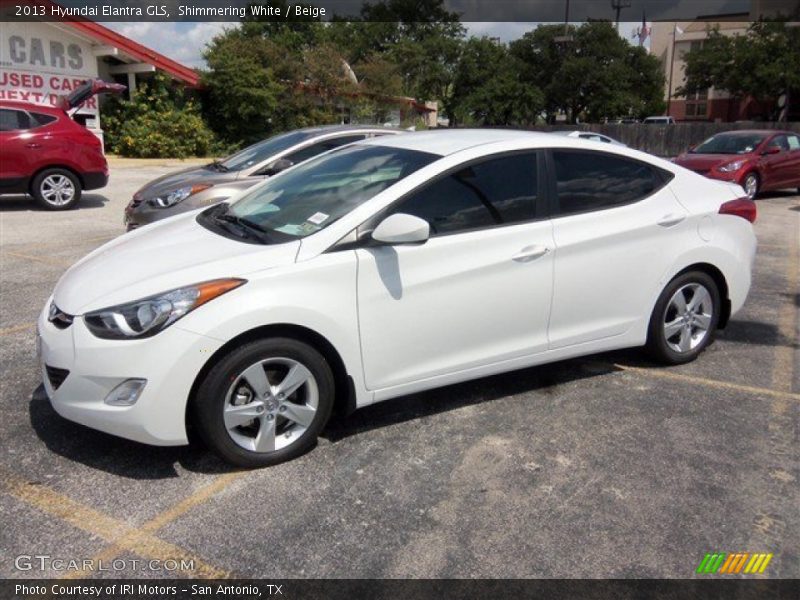 Shimmering White / Beige 2013 Hyundai Elantra GLS