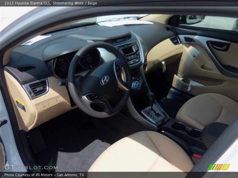 Shimmering White / Beige 2013 Hyundai Elantra GLS