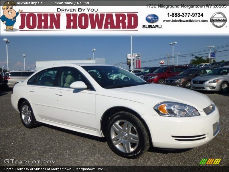 Summit White / Neutral 2012 Chevrolet Impala LT