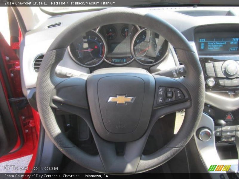 Red Hot / Jet Black/Medium Titanium 2014 Chevrolet Cruze LS
